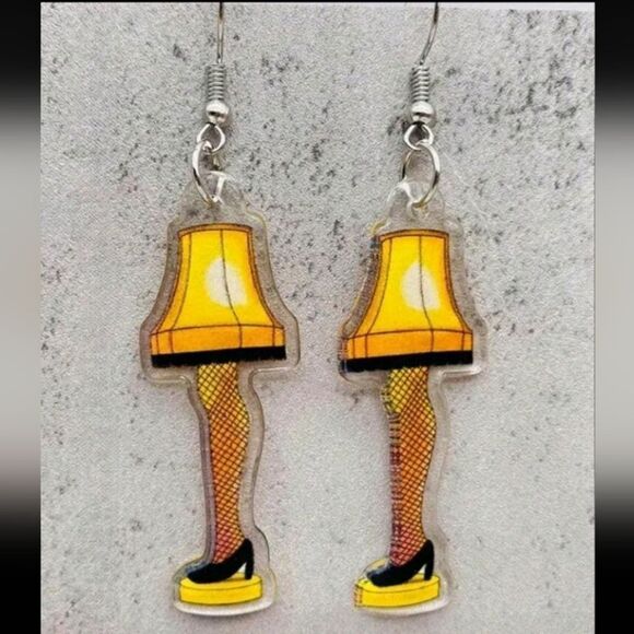 “The Christmas Story” High Heel Leg Lamp Acrylic Earrings - Picture 5 of 5